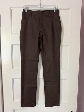 Lafayette 148 New York Brown Coated Skinny Jeans Women’s Size 2 Stretch Pants